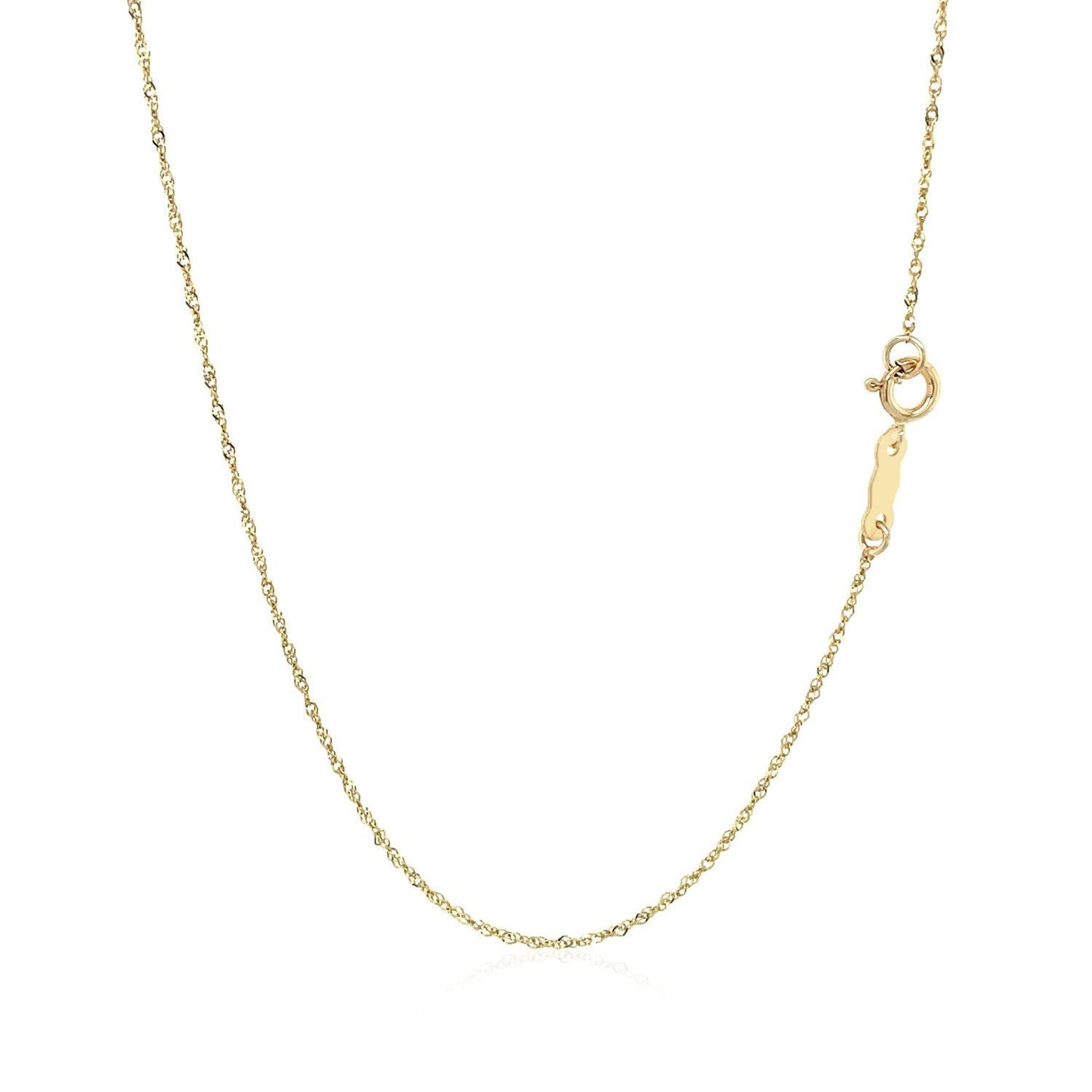 Chaîne Singapore en Or Jaune 14k - 0,8 mm
