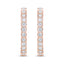 18K Rose Gold Diamond Hoop Earrings - 1 Cttw