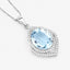 Colgante de Aguamarina y Diamante de 3.82 Quilates en Oro Blanco de 14K