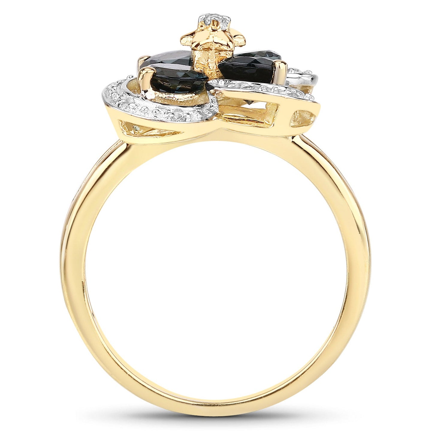 1.76 Carat London Blue Topaz & White Topaz Sterling Silver Ring