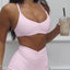 Ruched Sports Bra & High-Waisted Shorts Active Set