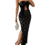 GORGLITTER Women's 2 Piece Lace Bandeau Top & Maxi Skirt Set - Black