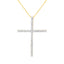 .925 Sterling Silver Diamond Cross Pendant Necklace