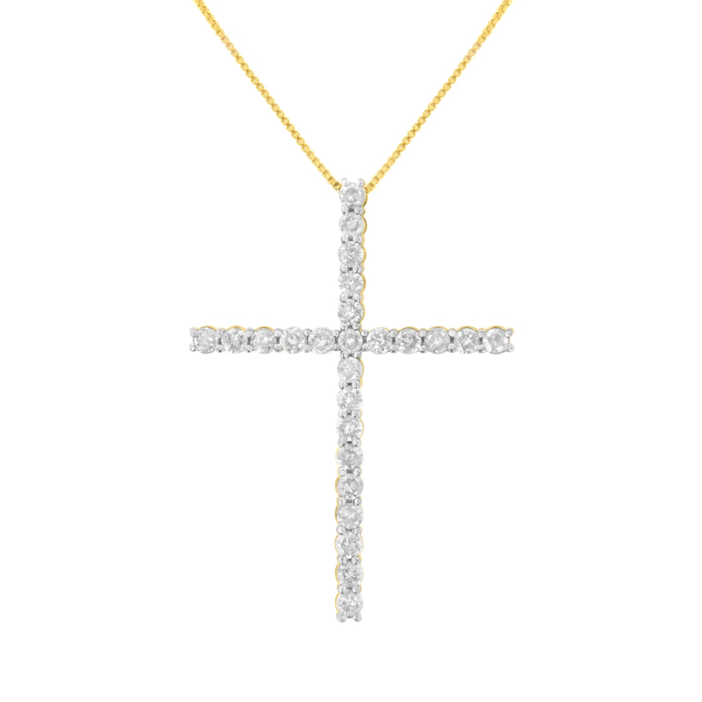 .925 Sterling Silver Diamond Cross Pendant Necklace