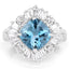 5.19 Carat London Blue Topaz & White Topaz Sterling Silver Ring
