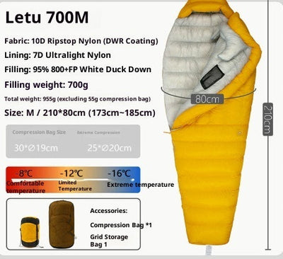 Premium Ultra Light Down Sleeping Bag for Outdoor Adventures