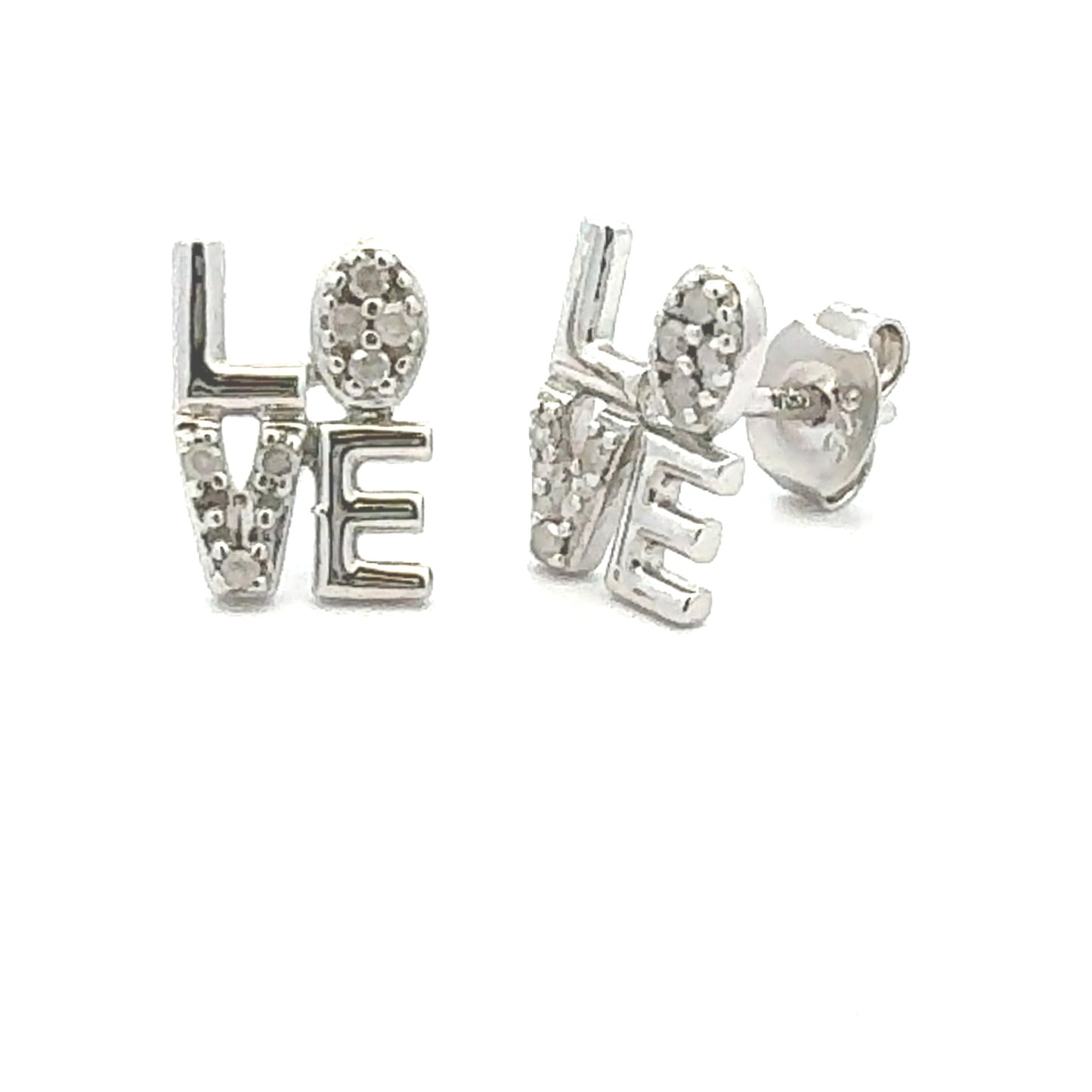Genuine 0.03ct Diamond Earrings in Sterling Silver