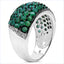 Bague en argent sterling avec émeraude véritable de 2,90 carats et diamants blancs