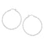 Sterling Silver Rhodium Plated Large Faceted Hoop Earrings