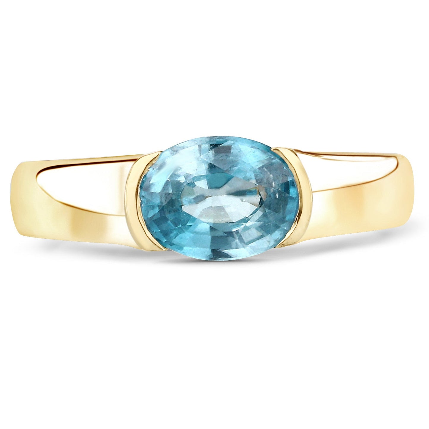 2.00 Carat Genuine Blue Zircon Sterling Silver Ring