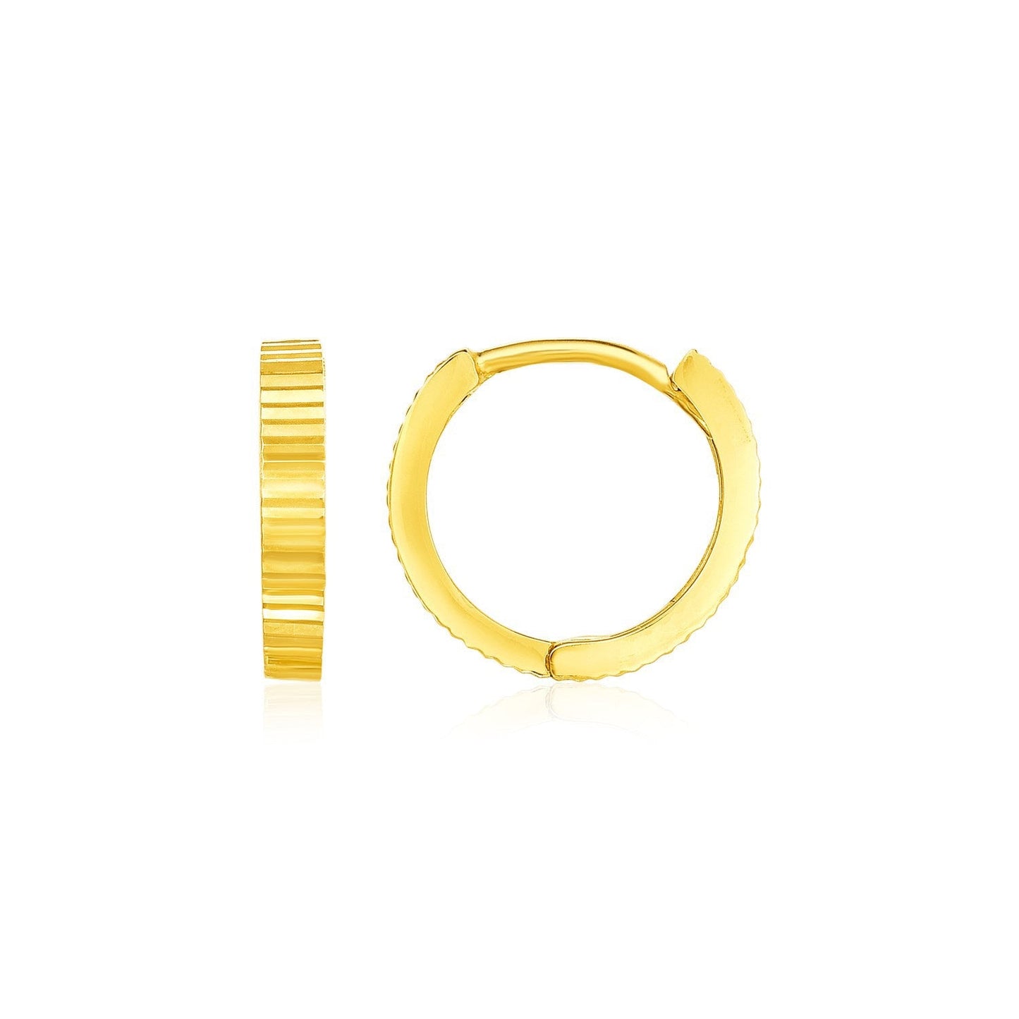 14k Yellow Gold Petite Round Hoop Earrings