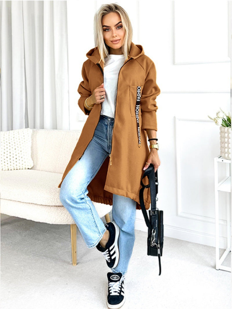 Hooded Sports Brushed Hoody Casual Long-sleeved Jacket
