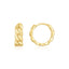 14K Yellow Gold Thick Curb Chain Huggie Hoop Earrings