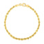 14k Yellow Gold Solid Diamond Cut Rope Bracelet - 4.0mm