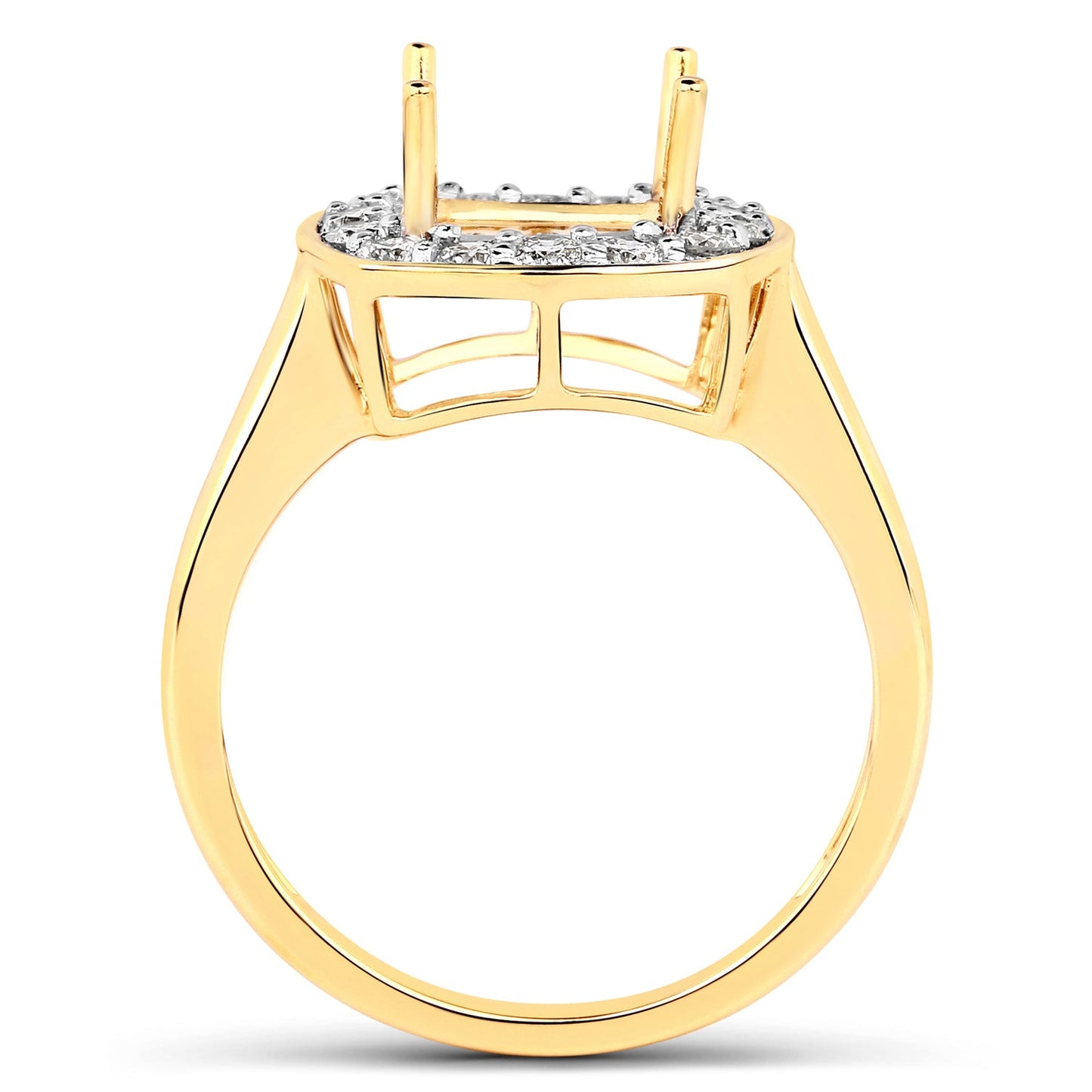 Anillo Semi Montura de Diamante Blanco Genuino de 0.48 Quilates en Oro Amarillo de 14K