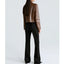 Womens Biker-Style Lapel Leather Jacket
