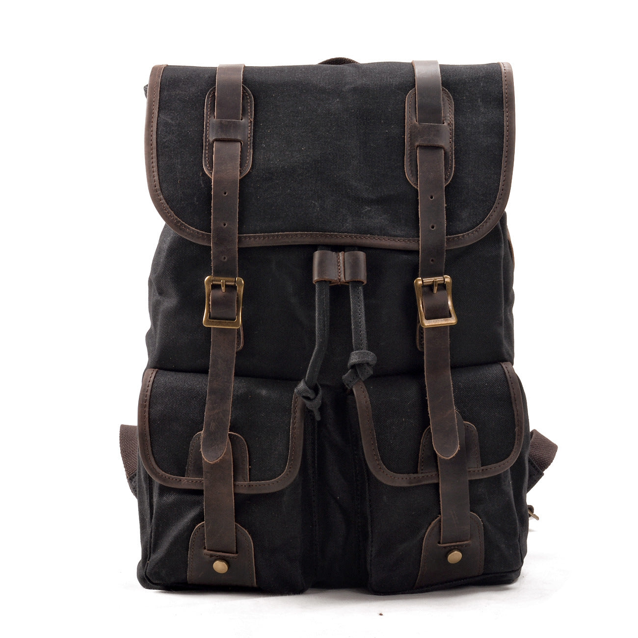 Mochila de Viaje Premium con Acentos de Lona y Cuero