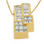 Collier Pendentif Géométrique en Diamant en Or Jaune 14K