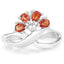 Bague en argent sterling avec saphir orange véritable de 1,68 carat