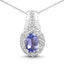 Ensemble de bijoux en tanzanite véritable de 2,46 carats et topaze blanche
