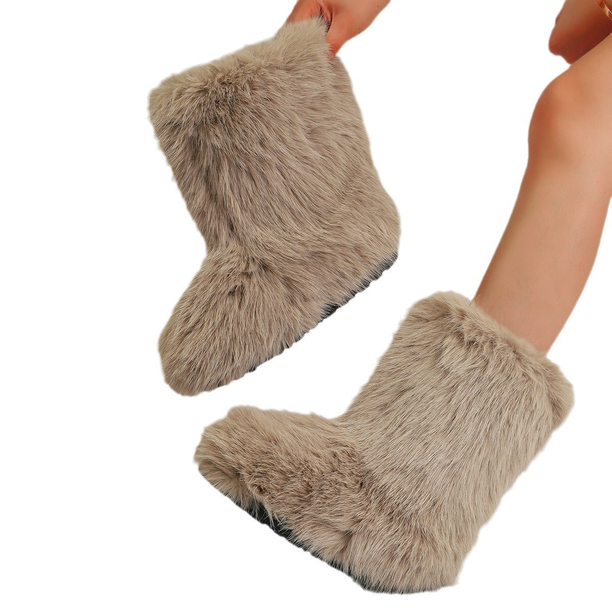 Bottes de neige Furry Middle pour femmes