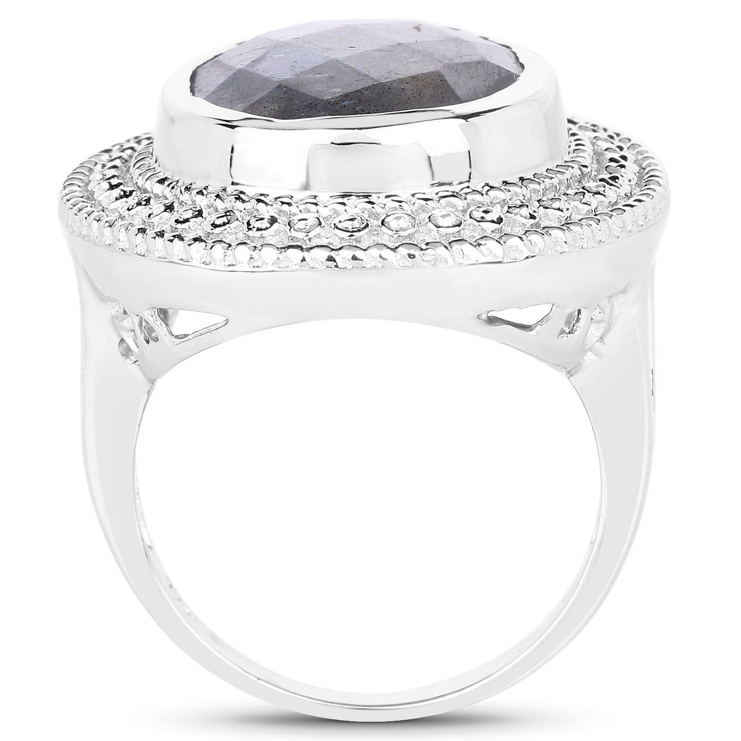 7.00 Carat Genuine Labradorite Sterling Silver Ring