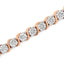 Pulsera de Tenis de Diamantes de Plata Esterlina Baño de Oro Rosa de 14K - 7"