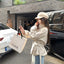 Korean-Style Early Autumn Short Trench Coat for Women