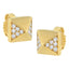 Boucles d'oreilles en diamant pyramide en or jaune 14K