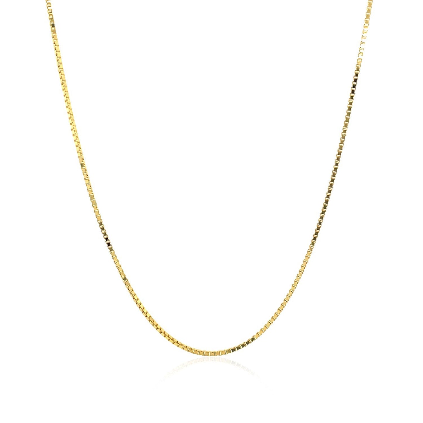 18k Yellow Gold Box Chain - 0.8mm Elegance