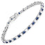 Elegant Blue Sapphire and White Topaz Tennis Bracelet