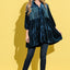 Robe Chemise en Velours Détail Frange