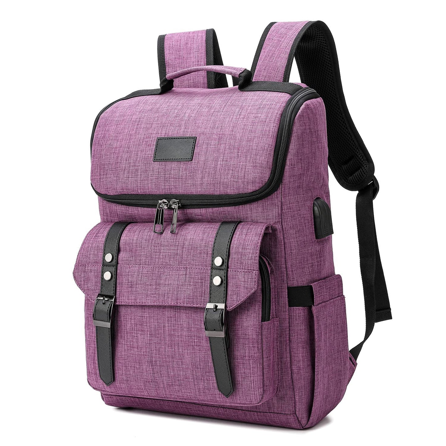 Mochila Retro de Viaje para Laptop de Hombre con Puerto USB