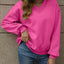 V-Neck Solid Color Casual Sweatshirt