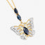 0.92 Carat Genuine Blue Sapphire and White Zircon Pendant