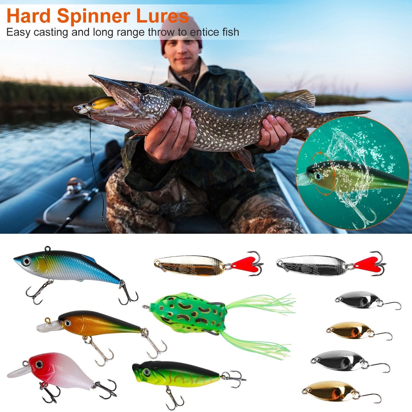 383-Piece Fishing Lure Tackle Kit for Bass Fishing