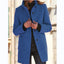 Manteau en Laine à Col Montant avec Poches pour Femmes