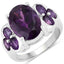 5.98 Carat Genuine Amethyst Sterling Silver Engagement Ring
