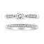 Ensemble de Bague de Fiançailles en Argent Sterling .925 avec Diamant - Taille 7