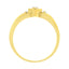 Bague en diamant triple cœur en or jaune 10KT - Taille 7