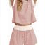 Striped Chic Plus Size Top & Shorts Set
