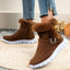 Stylish Plush Ankle Boots with Buckle Design for Women