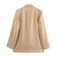 Elegant Long-Sleeve Blazer in Silk-Like Satin Fabric