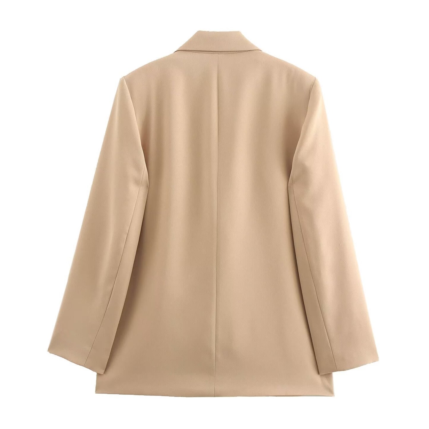 Elegant Long-Sleeve Blazer in Silk-Like Satin Fabric