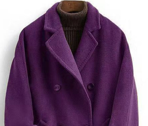 Manteau long slim en laine double face pour femmes