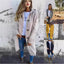 Mid-Length Light Gray Sweater Cardigan for Women