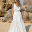 Elegant White V-Neck Tie Shoulder Maxi Dress