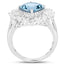 5.19 Carat London Blue Topaz & White Topaz Sterling Silver Ring