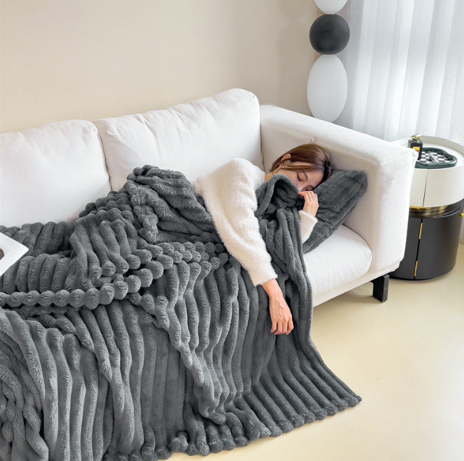 Luxurious Double-Sided Bubble Velvet Blanket
