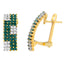 Boucles d'oreilles en or jaune 14K avec diamants blancs et diamants bleus traités